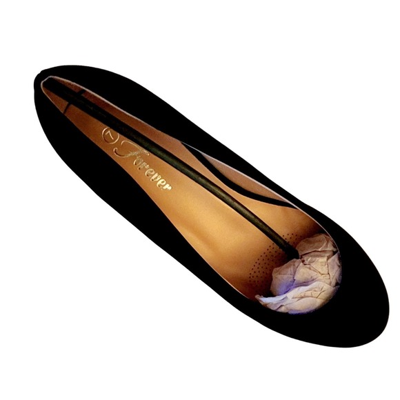 Forever Link Dana-9 Black Heels, Size 7, Black Suede, Elegant Women's Footwear - Picture 5 of 6